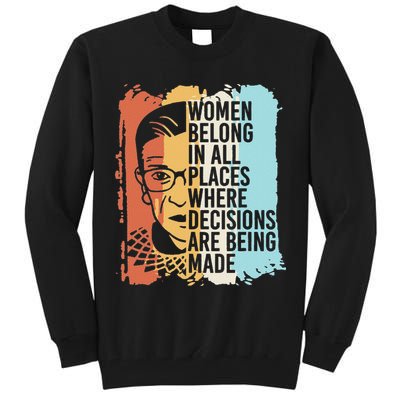 Rbg Ruth Bader Ginsburg Feminist Political Gift Tall Sweatshirt