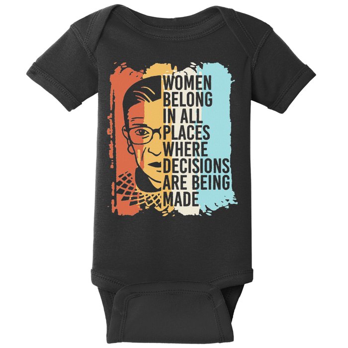 Rbg Ruth Bader Ginsburg Feminist Political Gift Baby Bodysuit