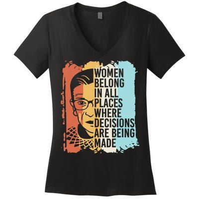 Rbg Ruth Bader Ginsburg Feminist Political Gift Women's V-Neck T-Shirt
