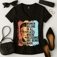 Rbg Ruth Bader Ginsburg Feminist Political Gift Women's V-Neck T-Shirt