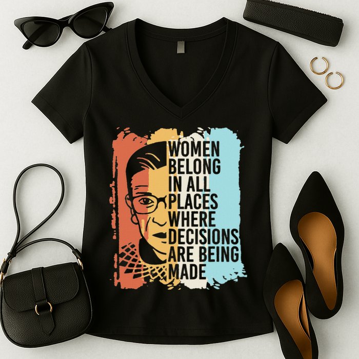 Rbg Ruth Bader Ginsburg Feminist Political Gift Women's V-Neck T-Shirt