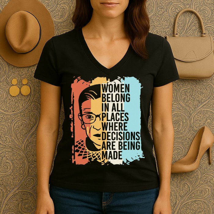 Rbg Ruth Bader Ginsburg Feminist Political Gift Women's V-Neck T-Shirt