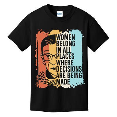 Rbg Ruth Bader Ginsburg Feminist Political Gift Kids T-Shirt