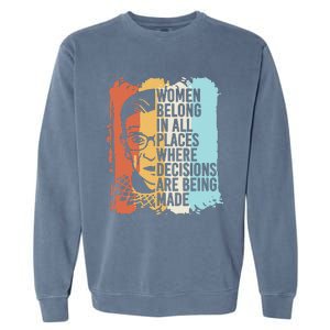 Rbg Ruth Bader Ginsburg Feminist Political Gift Garment-Dyed Sweatshirt