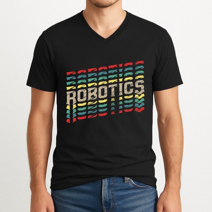 Robotics Robot Builder Engineer Engineering Cyborg V-Neck T-Shirt
