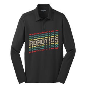 Robotics Robot Builder Engineer Engineering Cyborg Silk Touch Performance Long Sleeve Polo