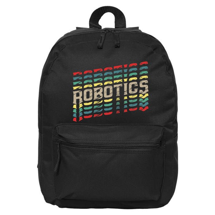Robotics Robot Builder Engineer Engineering Cyborg 16 in Basic Backpack