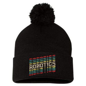 Robotics Robot Builder Engineer Engineering Cyborg Pom Pom 12in Knit Beanie