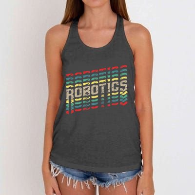 Robotics Robot Builder Engineer Engineering Cyborg Women's Knotted Racerback Tank