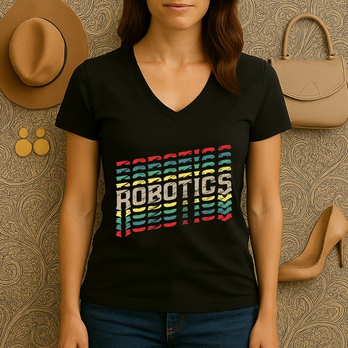 Robotics Robot Builder Engineer Engineering Cyborg Women's V-Neck T-Shirt