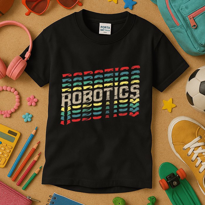 Robotics Robot Builder Engineer Engineering Cyborg Kids T-Shirt
