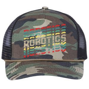 Robotics Robot Builder Engineer Engineering Cyborg Retro Rope Trucker Hat Cap