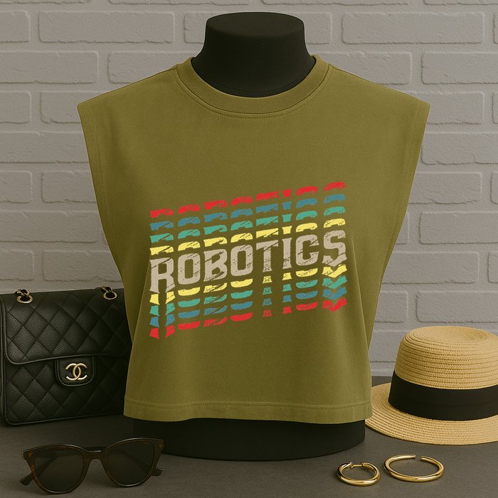 Robotics Robot Builder Engineer Engineering Cyborg Garment-Dyed Women's Muscle Tee