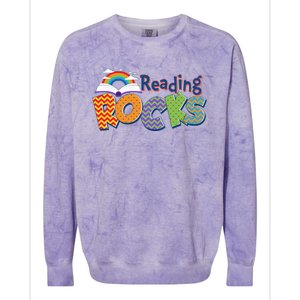 Reading Rocks Book Lover Reading Fan Colorblast Crewneck Sweatshirt