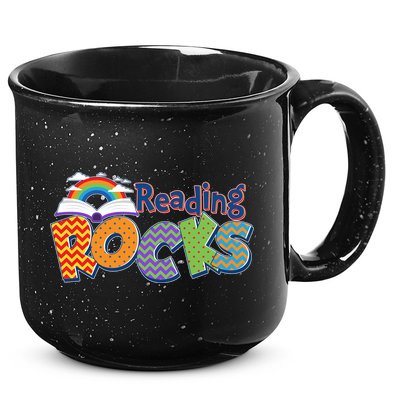 Reading Rocks Book Lover Reading Fan 15oz Campfire Ceramic Mug
