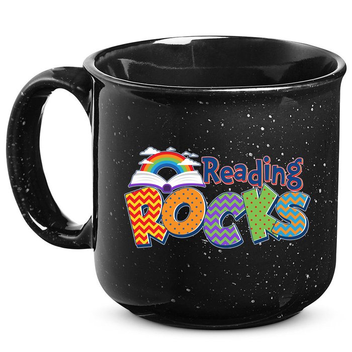 Reading Rocks Book Lover Reading Fan 15oz Campfire Ceramic Mug