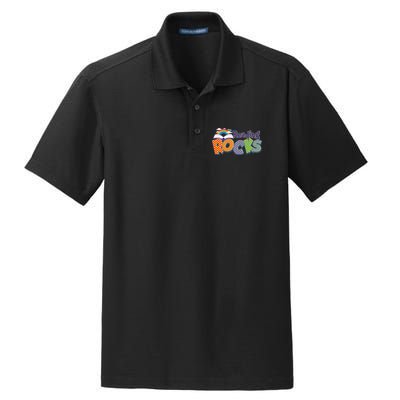 Reading Rocks Book Lover Reading Fan Dry Zone Grid Polo