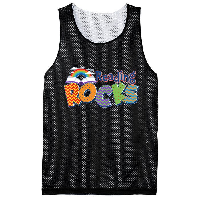 Reading Rocks Book Lover Reading Fan Mesh Reversible Basketball Jersey Tank