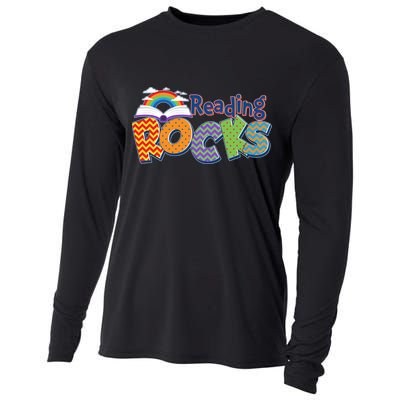 Reading Rocks Book Lover Reading Fan Cooling Performance Long Sleeve Crew
