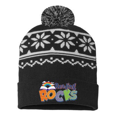 Reading Rocks Book Lover Reading Fan USA-Made Snowflake Beanie