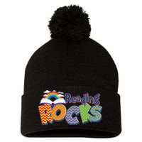 Reading Rocks Book Lover Reading Fan Pom Pom 12in Knit Beanie