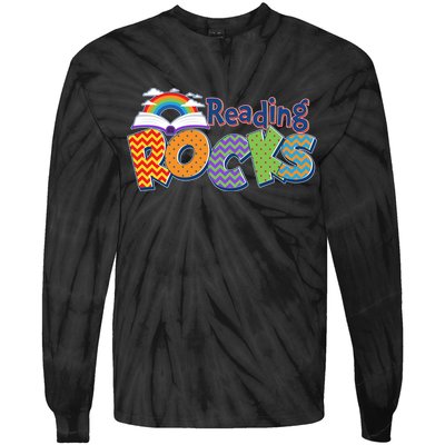 Reading Rocks Book Lover Reading Fan Tie-Dye Long Sleeve Shirt