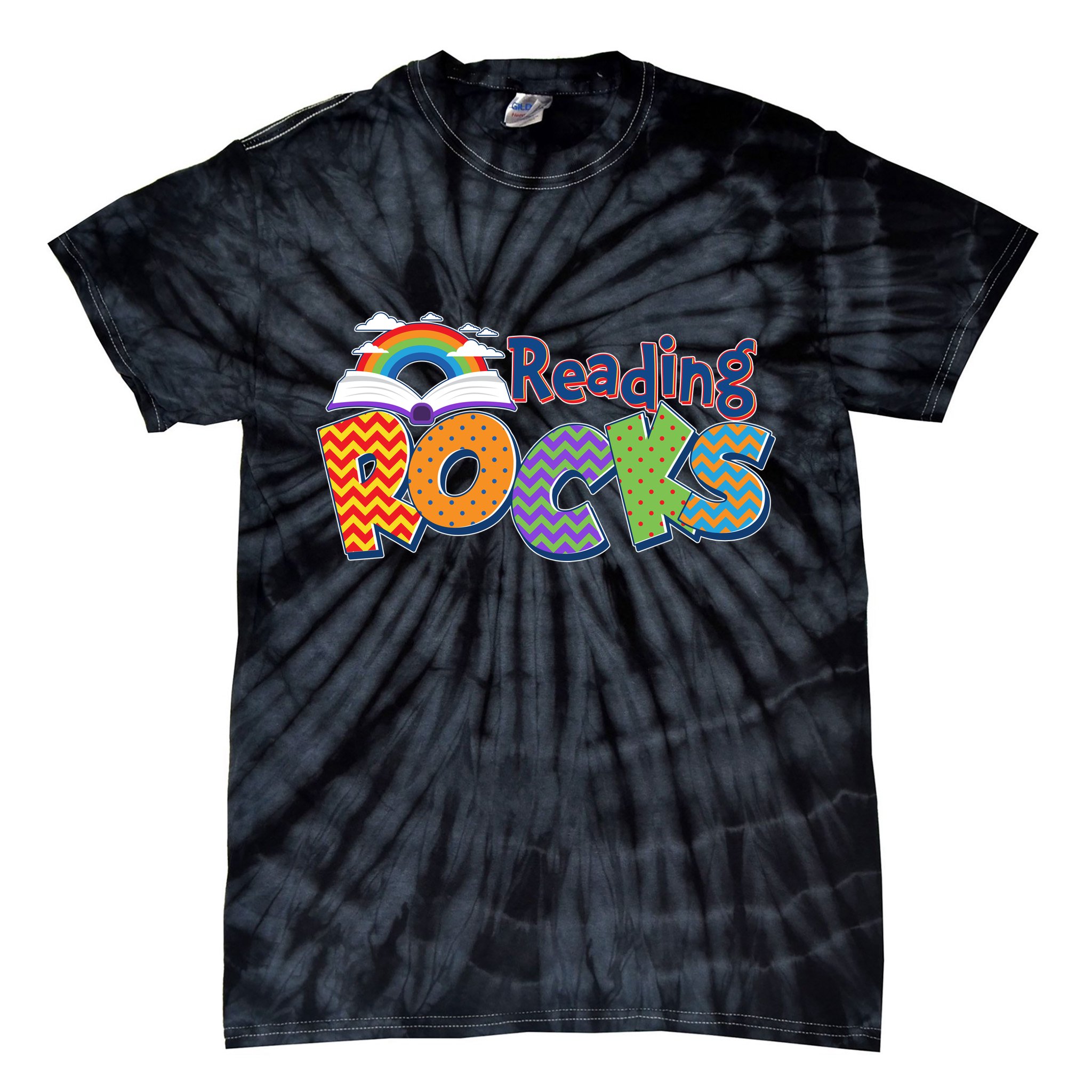 Reading Rocks Book Lover Reading Fan Tie-Dye T-Shirt
