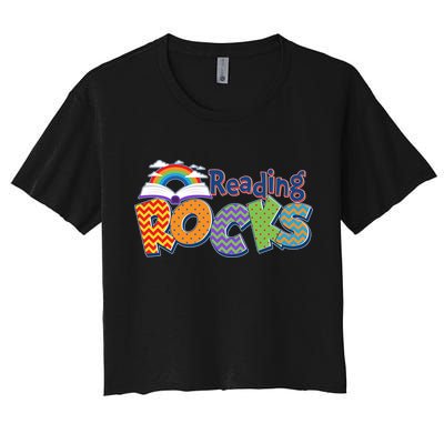 Reading Rocks Book Lover Reading Fan Crop Top