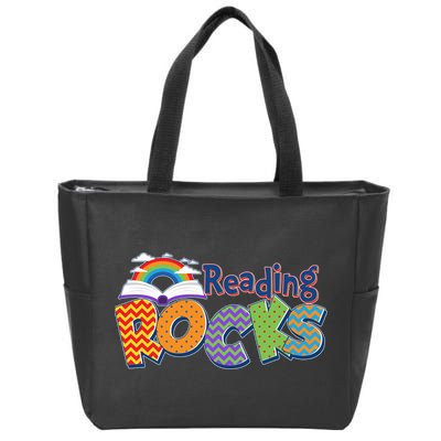 Reading Rocks Book Lover Reading Fan Zip Tote Bag