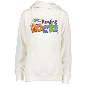 Reading Rocks Book Lover Reading Fan Womens Funnel Neck Pullover Hood