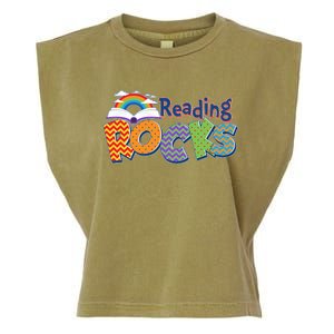 Reading Rocks Book Lover Reading Fan Garment-Dyed Women's Muscle Tee