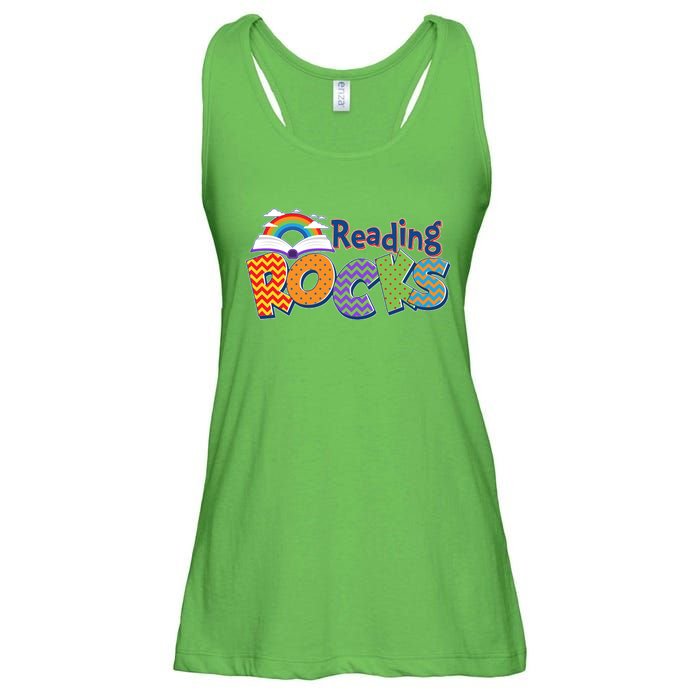 Reading Rocks Book Lover Reading Fan Ladies Essential Flowy Tank