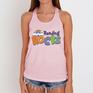 Reading Rocks Book Lover Reading Fan Women's Knotted Racerback Tank