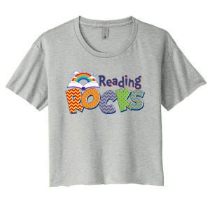 Reading Rocks Book Lover Reading Fan Women's Crop Top Tee