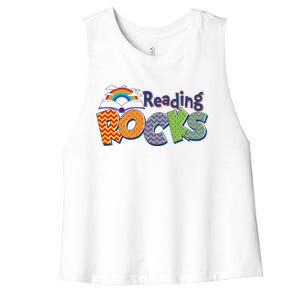 Reading Rocks Book Lover Reading Fan Women's Racerback Cropped Tank