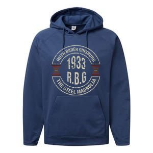 Rbg Ruth Bader Ginsburg The Steel Magnolia Political Great Gift Performance Fleece Hoodie