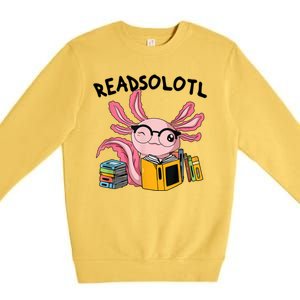 Readsolotl Read Books Lover Axolotl Premium Crewneck Sweatshirt