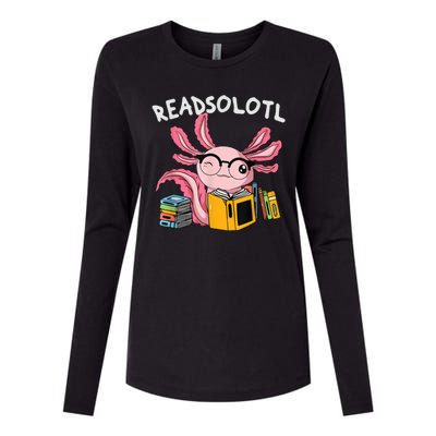 Readsolotl Read Books Lover Axolotl Womens Cotton Relaxed Long Sleeve T-Shirt