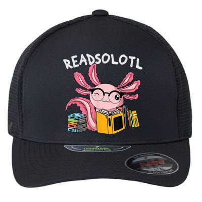 Readsolotl Read Books Lover Axolotl Flexfit Unipanel Trucker Cap