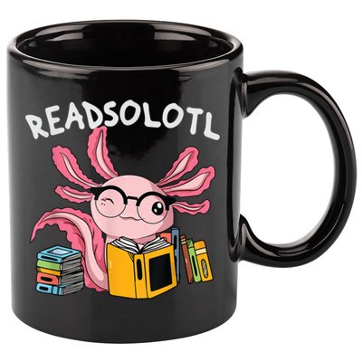 Readsolotl Read Books Lover Axolotl 11oz C Handle Ceramic Mug