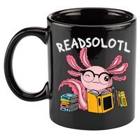 Readsolotl Read Books Lover Axolotl 11oz C Handle Ceramic Mug