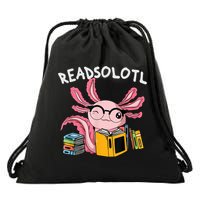 Readsolotl Read Books Lover Axolotl Drawstring Bag