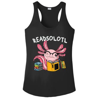 Readsolotl Read Books Lover Axolotl Ladies PosiCharge Competitor Racerback Tank
