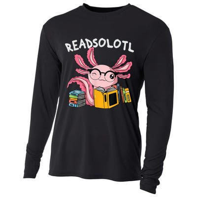 Readsolotl Read Books Lover Axolotl Cooling Performance Long Sleeve Crew