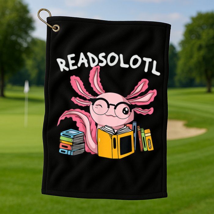 Readsolotl Read Books Lover Axolotl Golf Towel