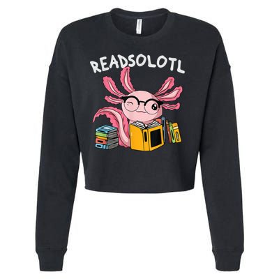 Readsolotl Read Books Lover Axolotl Cropped Pullover Crew