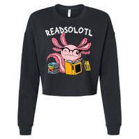 Readsolotl Read Books Lover Axolotl Cropped Pullover Crew