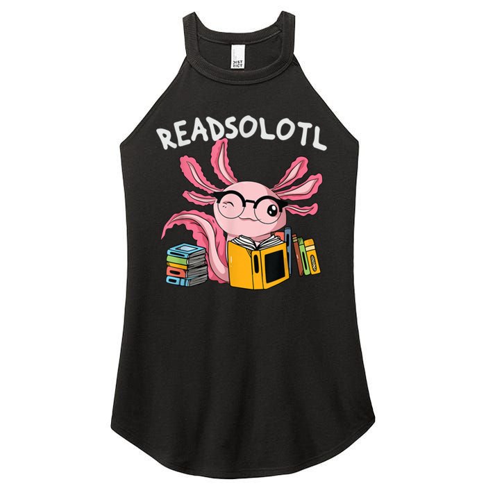 Readsolotl Read Books Lover Axolotl Women's Perfect Tri Rocker Tank