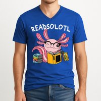 Readsolotl Read Books Lover Axolotl V-Neck T-Shirt