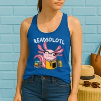 Readsolotl Read Books Lover Axolotl Womens Tank Top